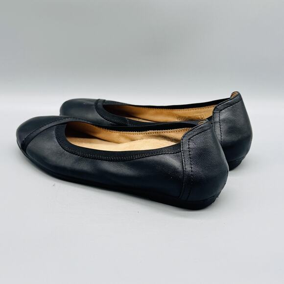 Vionic Shoes Women 6 Black Leather Caroll Slip On Ballet Flats Comfort Orthotic - Picture 6 of 13